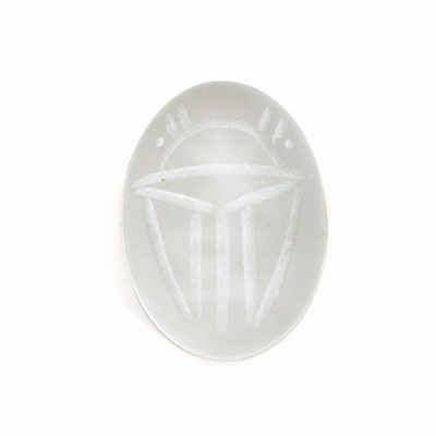 Gemstone Flat Back Carved Scarab 25x18MM MATTE CRYSTAL