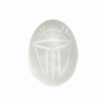 Gemstone Flat Back Carved Scarab 25x18MM MATTE CRYSTAL