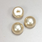 Glass High Dome Cabochon Pearl Dipped - Round 16MM CREME