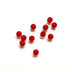 Plastic Bead - Opaque Color Smooth Round 04MM RED