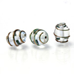 Czech Glass Lampwork Bead - Oval 14x10MM COPPER WRAP CRYSTAL