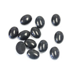 Gemstone Flat Back Cabochon - Oval 08x6MM QUARTZ DYED #01 BLACK