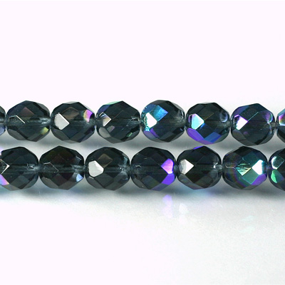 Czech Glass Fire Polish Bead - Round 08MM MONTANA AB