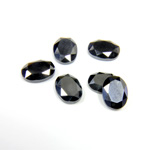 Gemstone Flat Back Stone with Faceted Top and Table - Oval 08x6MM HEMATITE