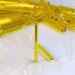 Preciosa Czech Glass Bugle Bead with Square Hole - 25MM YELLOW SL 87010