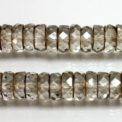 Czech Glass Fire Polished Bead - Rondelle 10x4MM CLARIT