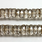 Czech Glass Fire Polished Bead - Rondelle 10x4MM CLARIT