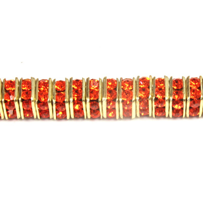 Czech Rhinestone Rondelle - Square 04.5MM HYACINTH-GOLD