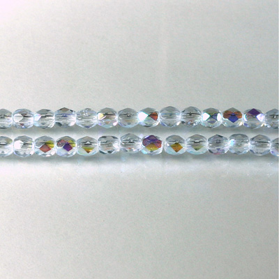 Czech Glass Fire Polish Bead - Round 04MM LT SAPPHIRE AB