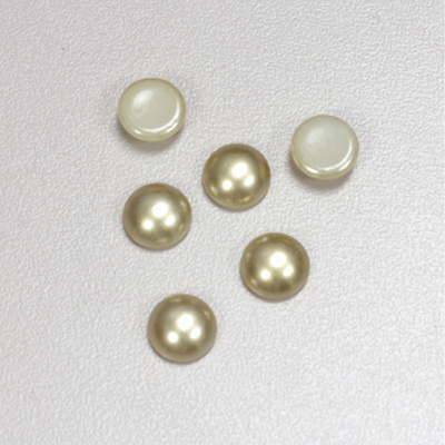 Glass Medium Dome Cabochon Pearl Spray Finish - Round 08MM LT OLIVE