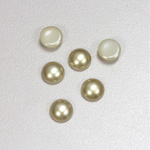 Glass Medium Dome Cabochon Pearl Spray Finish - Round 08MM LT OLIVE