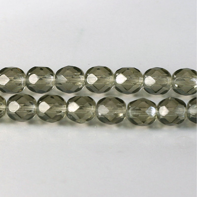 Czech Glass Fire Polish Bead - Round 07MM BLACK DIAMOND