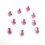 Plastic Flat Back Foiled Cabochon - Oval 06x4MM ROSE