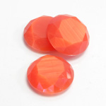 Fiber-Optic Flat Back Stone with Faceted Top and Table - Round 18MM CAT'S EYE ORANGE