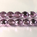 Czech Glass Fire Polish Bead - Round 10MM 1/2 Coated CRYSTAL/LILAC