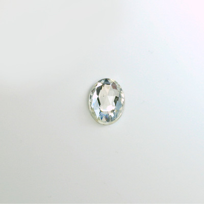 Glass Flat Back Foiled Rauten Rose - Oval 08x6MM CRYSTAL