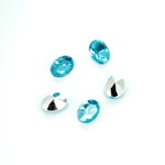 Plastic Point Back Foiled Stone - Oval 08x6MM AQUA