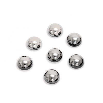 Glass Medium Dome Cabochon - Round 07MM Metallic Coated SILVER