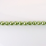 Czech Glass Pearl Bead - Round Faceted Golf 4MM DARK OLIVE 70458