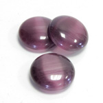 Fiber-Optic Cabochon - Round 18MM CAT'S EYE PURPLE