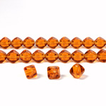 Czech Pressed Glass Bead - Smooth Bicone 06MM MADEIRA TOPAZ