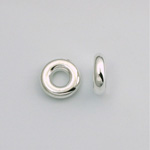 Metalized Plastic Smooth Bead - Ring 10MM SILVER