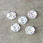 Glass Flat Back Flower - 08MM CRYSTAL AB Foiled