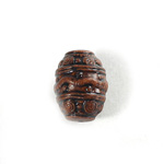 Plastic Engraved Bead - Barrel 20x15MM INDOCHINE BROWN