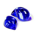 Glass Lampwork High Dome Foiled Cabochon - Fancy Navette 18x13MM SAPPHIRE