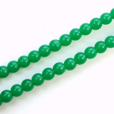 Czech Pressed Glass Bead - Smooth Round 06MM CHRYSOPHRASE