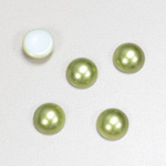 Glass Medium Dome Cabochon Pearl Spray Finish - Round 10MM DARK OLIVE