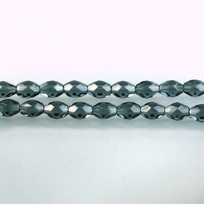 Czech Glass Fire Polish Bead - Oval 06x4MM MONTANA