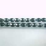Czech Glass Fire Polish Bead - Oval 06x4MM MONTANA