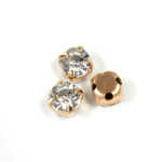 Crystal Stone in Metal Sew-On Setting - Chaton SS20 CRYSTAL-RAW BRASS