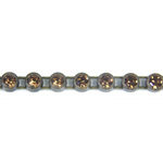 Plastic Rhinestone Banding 1 Row PP21 (SS10) SMOKE TOPAZ-ANTIQUE GOLD