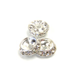 Czech Rhinestone Rondelle Shrag Rivoli Back Setting - Round 12MM outside w 08mm (ss38) Recess CRYSTAL-SILVER