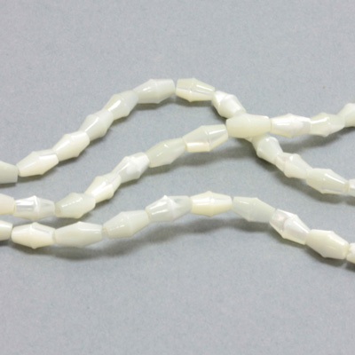 Shell Bead - Smooth Bicone 08x4MM WHITE TROCHUS