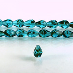 Czech Glass Fire Polish Bead - Pear 08x6MM BLUE TORTOISE