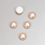 Glass Medium Dome Cabochon Pearl Spray Finish - Round 09MM LT ROSE