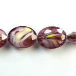 Chinese Cut Crystal Millefiori Bead - Oval 16x12MM PURPLE