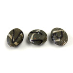 Czech Glass Lampwork Bead - Oval 12x9MM PEBBLE AGATE 44831