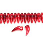 Czech Pressed Glass Bead -Tiger Tooth 06x16MM RUBY