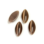 Fiber-Optic Cabochon - Navette 14.5x6.5MM CAT'S EYE BROWN