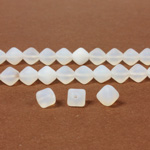 Czech Pressed Glass Bead - Smooth Bicone 06MM MATTE WHITE OPAL