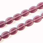 Czech Pressed Glass Bead - Flat Oval 12x9MM MATTE AMETHYST