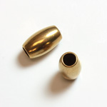 Brass Machine Made Bead - Smooth Oval 11x6MM RAW BRASS