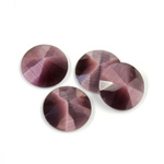 Fiber-Optic Flat Back Cabochon - Rauten Rose Round 13MM CAT'S EYE PURPLE