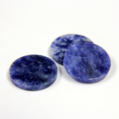 Gemstone Flat Back Flat Top Straight Side Stone - Round 15MM SODALITE