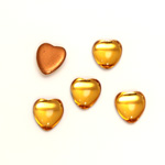 Glass Medium Dome Foiled Cabochon - Heart 10x9MM TOPAZ