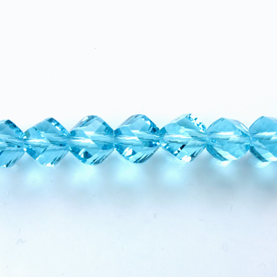 Indian Cut Crystal Bead - Helix Twisted 08MM AQUA